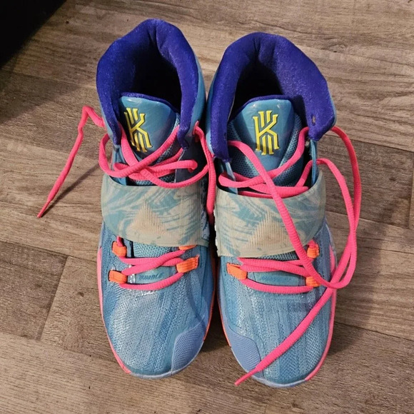 Nike Kyrie 6 GS Pool Party VI Irving Mavs Neon Retro RARE Size 7Y - Picture 8 of 10